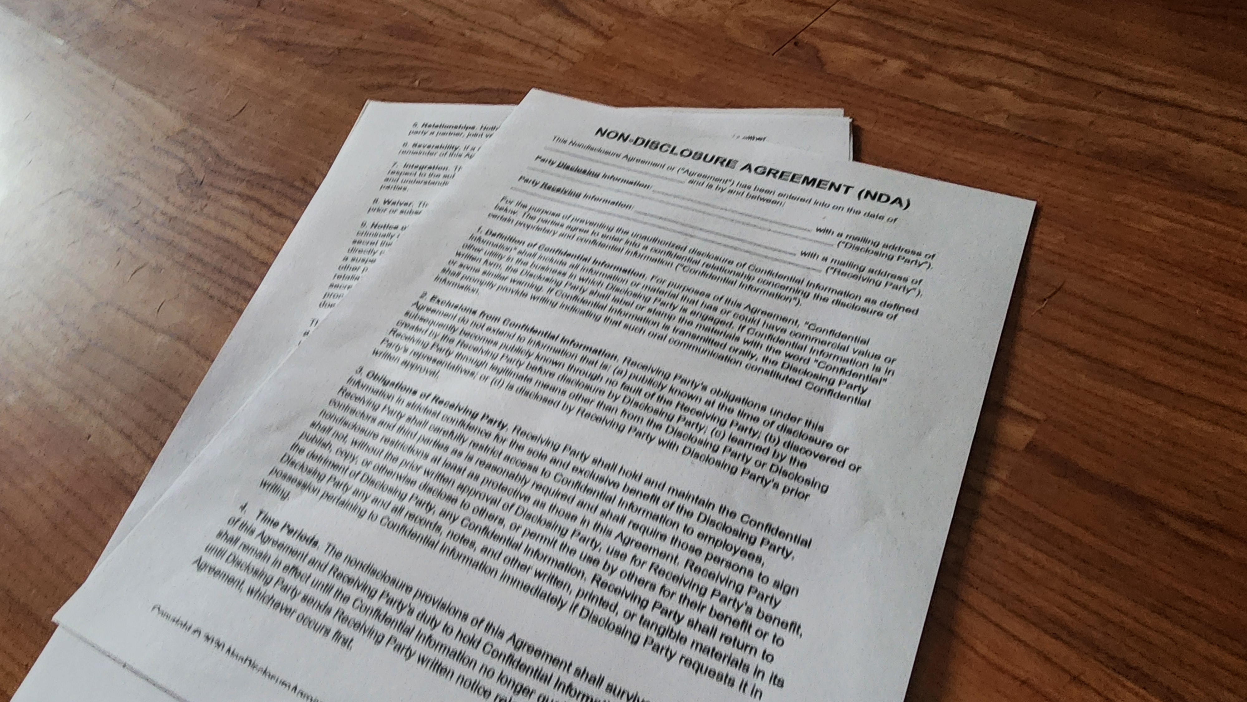 Insurance Paperwork siting on table
