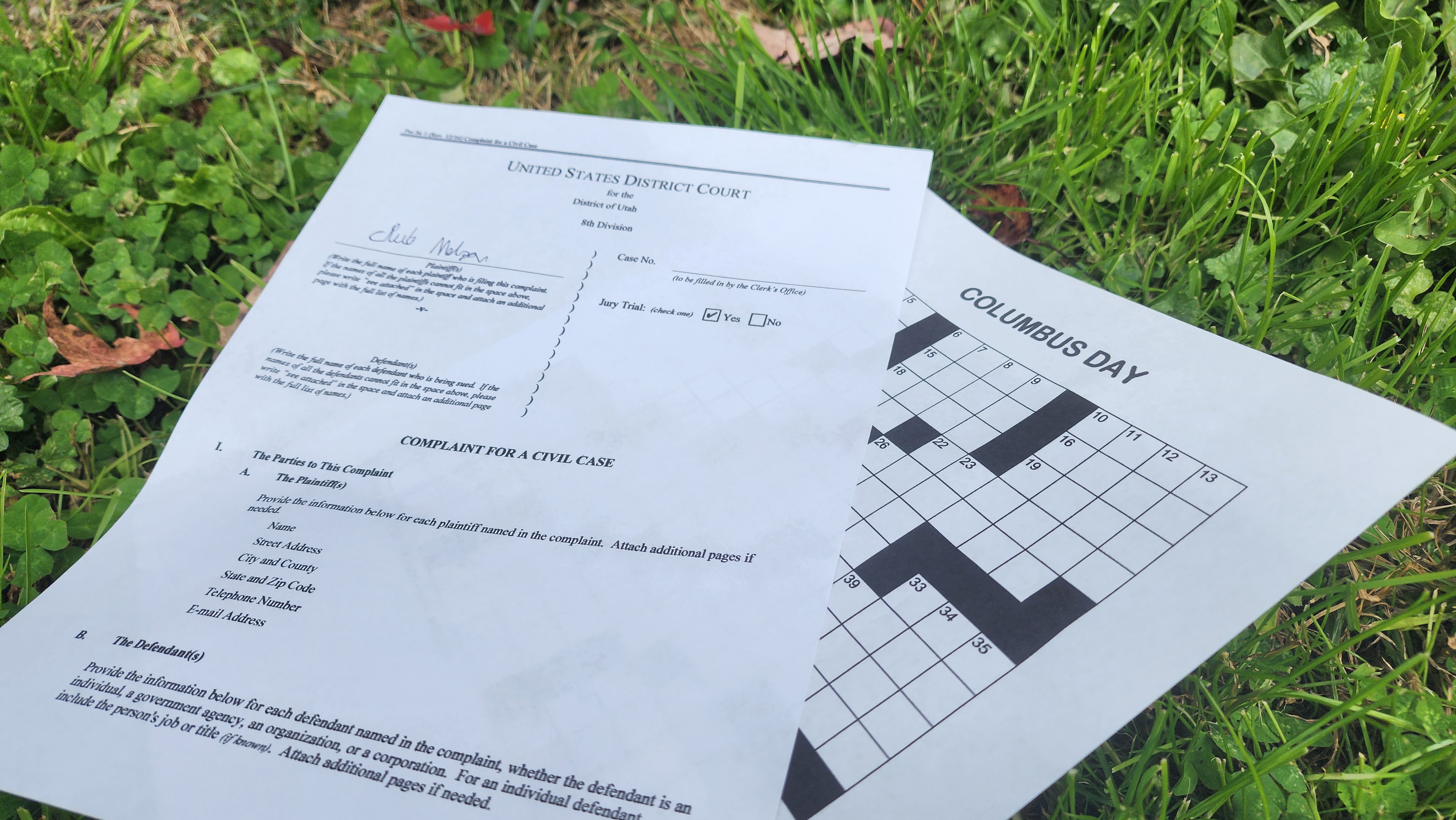 'Lost' insurance claim paperwork.